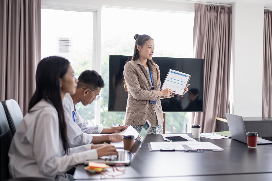 Presenter leading a business workshop